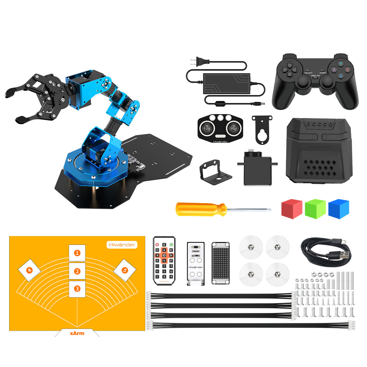 xArm 2.0: Hiwonder New Intelligent Robotic Arm Support Scratch & Python Assemble Programmable Robotic Kit xArm 2.0: Hiwonder New Intelligent Robotic Arm Support Scratch & Python Assemble Programmable Robotic Kit